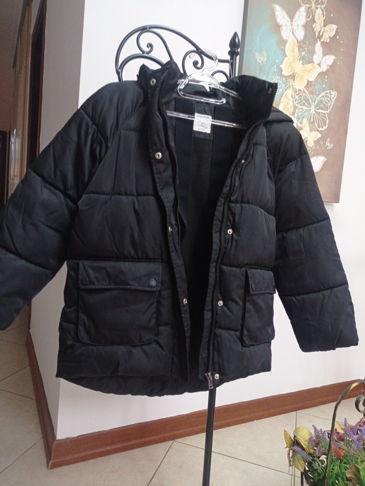 Siyah  Çocuk Kaban mont - Görsel 2