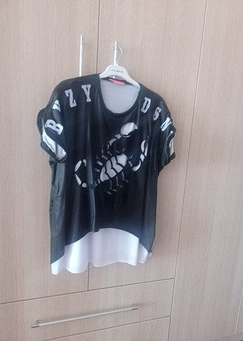 Kısa Kollu, Fermuarlı Siyah Gotik Hamile Tişörtü - Görsel 4