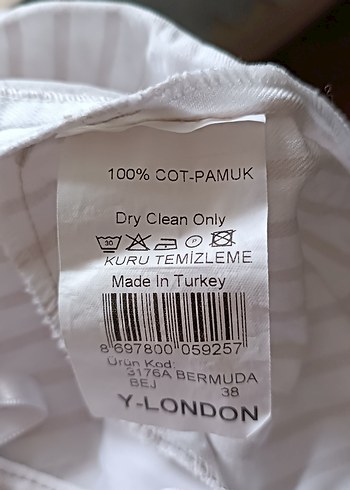 Bej Çizgili Keten Mini Bermuda Şort - Görsel 5