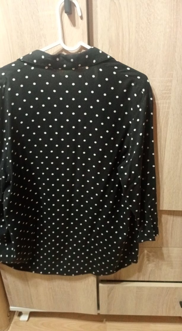 Siyah Puantiyeli Uzun Kollu Gömlek - Görsel 2