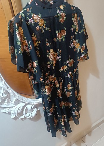 Çiçek Desenli Bohem Rahat Midi Elbise - Görsel 3