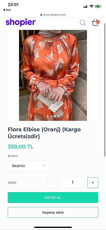 diğer Beden Flora Elbise (oranj)