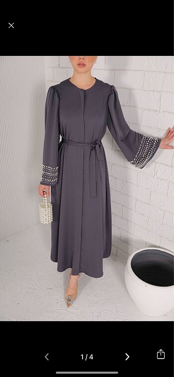 MELİKE TATAR ABAYA İNCİLİ ELBİSE