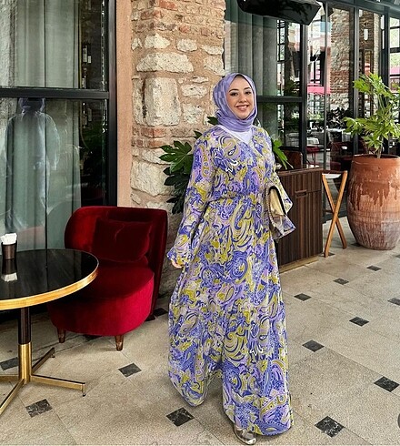 xl Beden mor Renk YAZLIK TESETTÜR ELBİSE
