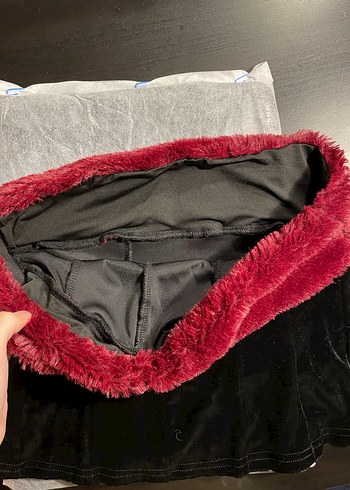 Kürk Detaylı Straplez Mini Üst - Görsel 4