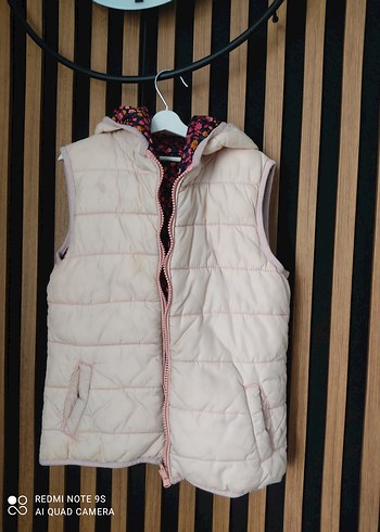 Kız Çocuk Çiçek Desenli Fermuarlı Yelek - Görsel 3