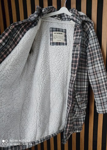 Gri Ekose Desenli çocuk mont - Görsel 4