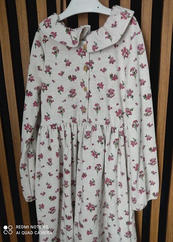 Çiçekli Uzun Kollu Bohem Kız Elbisesi - Görsel 2