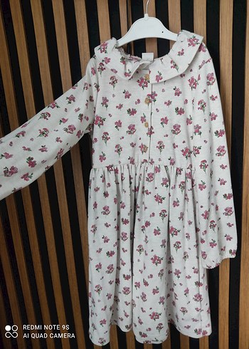 Çiçekli Uzun Kollu Bohem Kız Elbisesi - Görsel 3