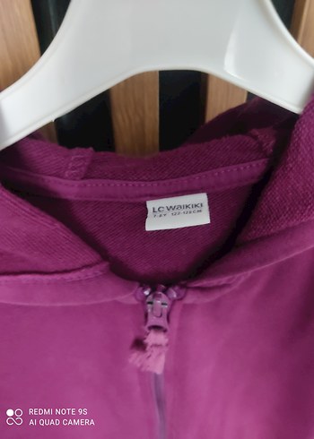 Mor Kapüşonlu Fermuarlı Kız Sweatshirt - Görsel 3