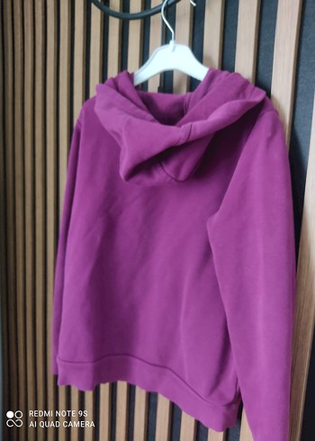 Mor Kapüşonlu Fermuarlı Kız Sweatshirt - Görsel 4