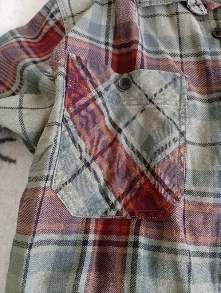 erkek çocuk Renkli Ekose Düğmeli Gömlek - Görsel 2