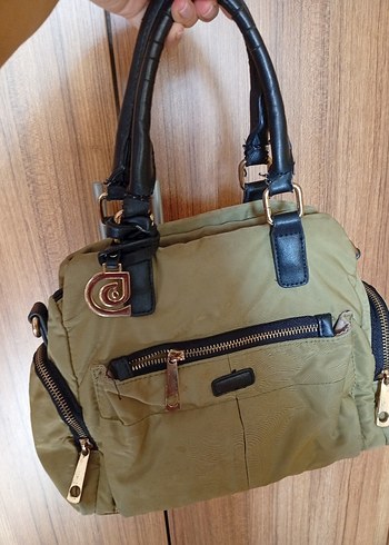 Parlak Khaki Deri Kadın Omuz Çantası - Görsel 2