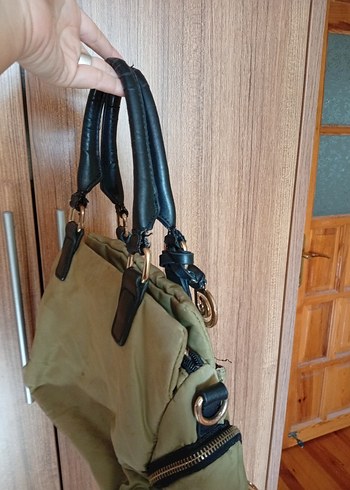 Parlak Khaki Deri Kadın Omuz Çantası - Görsel 4