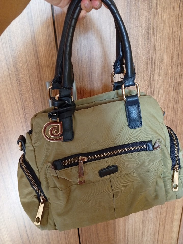 Parlak Khaki Deri Kadın Omuz Çantası - Görsel 2