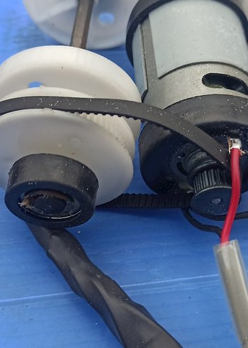 24  Volt Dc Motor Kasnak Mekanizması ( Çift milli Set) - Görsel 2