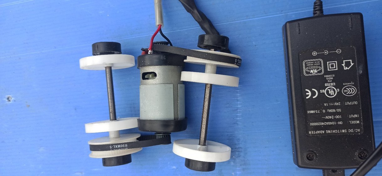 24  Volt Dc Motor Kasnak Mekanizması ( Çift milli Set) - Görsel 5