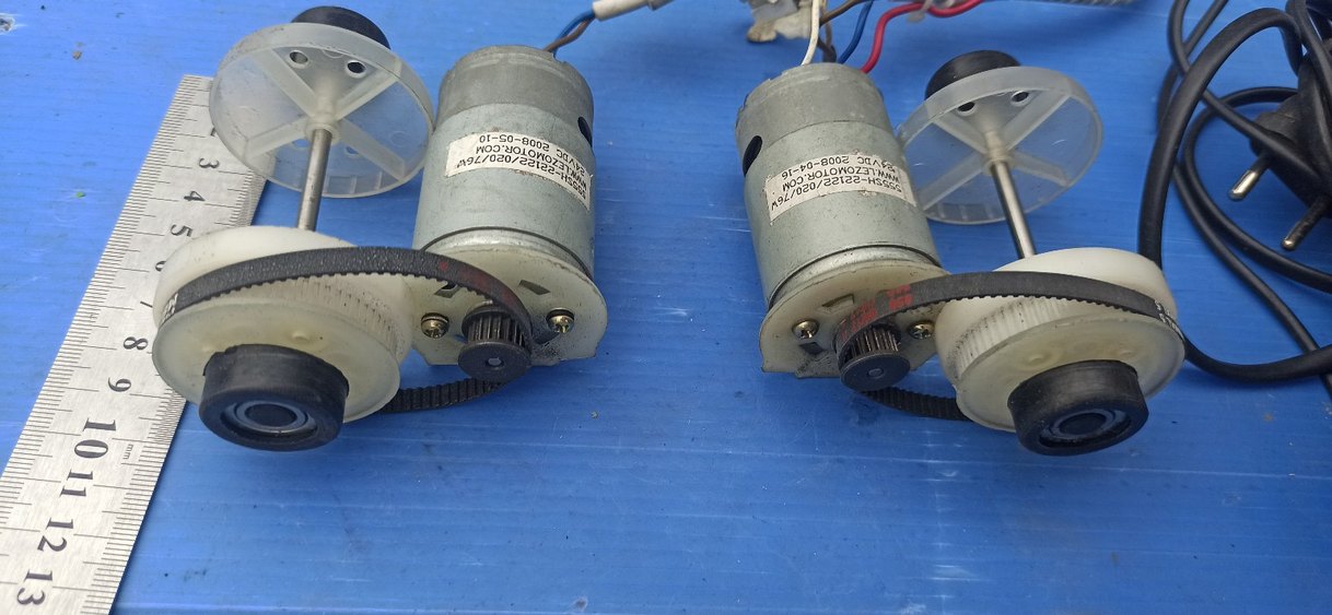 2 adet 24 Volt 76 W Dc Motor Kasnak Mekanizması( Set Halinde) - Görsel 2