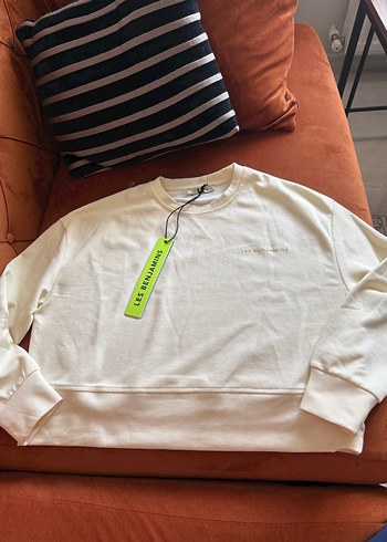Beyaz Pamuklu Kadın Sweatshirt orijinal