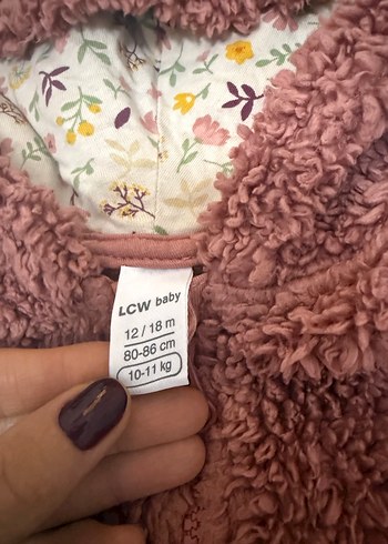 Kapüşonlu Kız Çocuk Peluş Ceket - Görsel 2