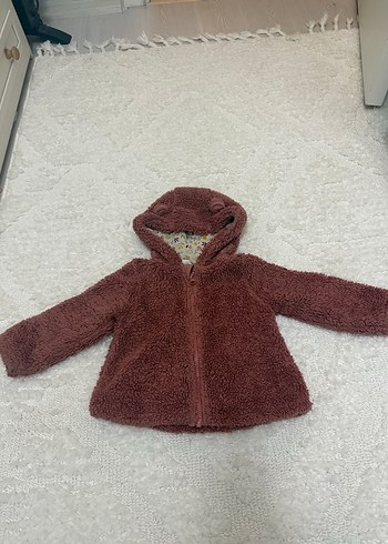 Kapüşonlu Kız Çocuk Peluş Ceket - Görsel 5