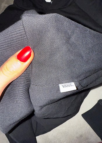 Siyah Vans Kapüşonlu Kadın Sweatshirt - Görsel 2