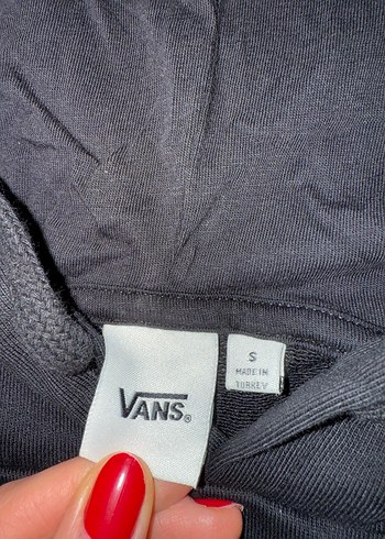 Siyah Vans Kapüşonlu Kadın Sweatshirt - Görsel 3