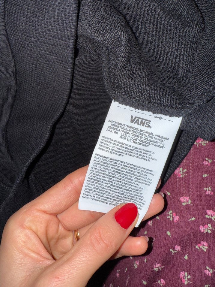 Siyah Vans Kapüşonlu Kadın Sweatshirt - Görsel 4