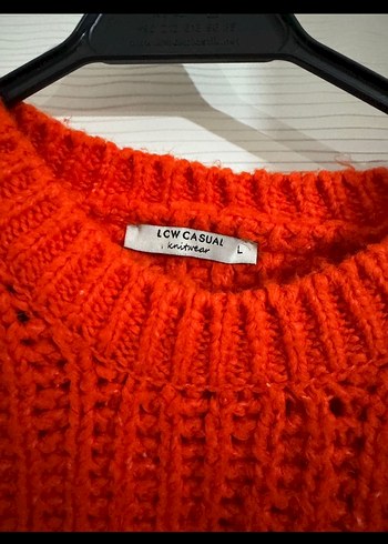 Kırmızı Örgü Kadın Kazak - Görsel 3