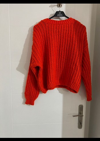 Kırmızı Örgü Kadın Kazak - Görsel 2