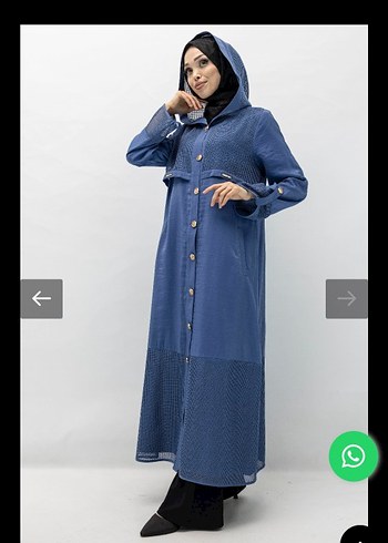 Orhan marka gold düğmeli Uzun Mavi renk Kadın kap/Pardösü - Görsel 5