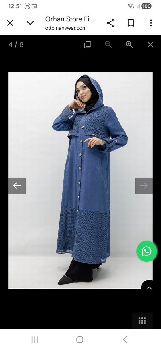 Orhan marka gold düğmeli Uzun Mavi renk Kadın kap/Pardösü - Görsel 5