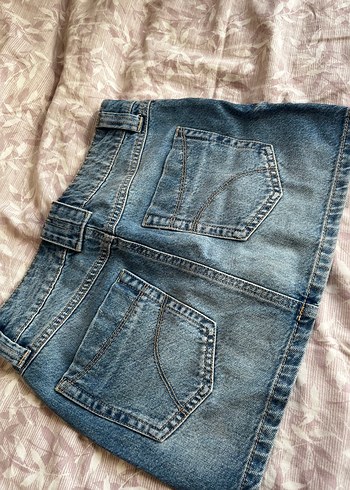 32 Beden Kadın Mavi Mini Denim Etek