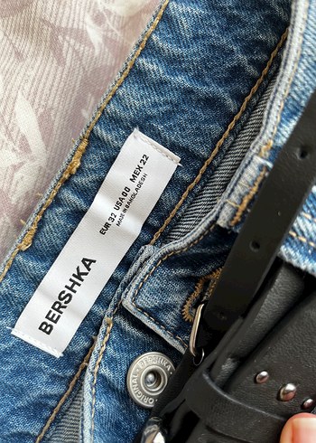 Bershka Kadın Mavi Mini Denim Etek