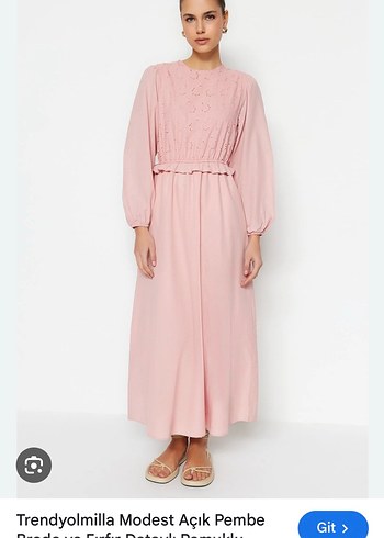 Toz pembe elbise