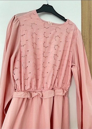 Toz pembe elbise - Görsel 4