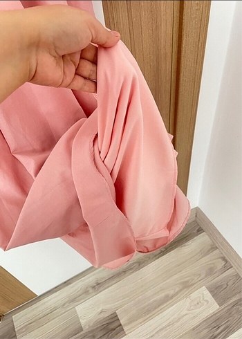 Toz pembe elbise - Görsel 5