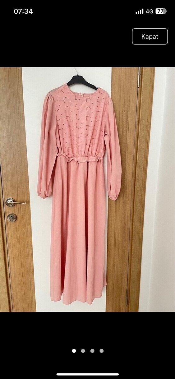 Toz pembe elbise - Görsel 3
