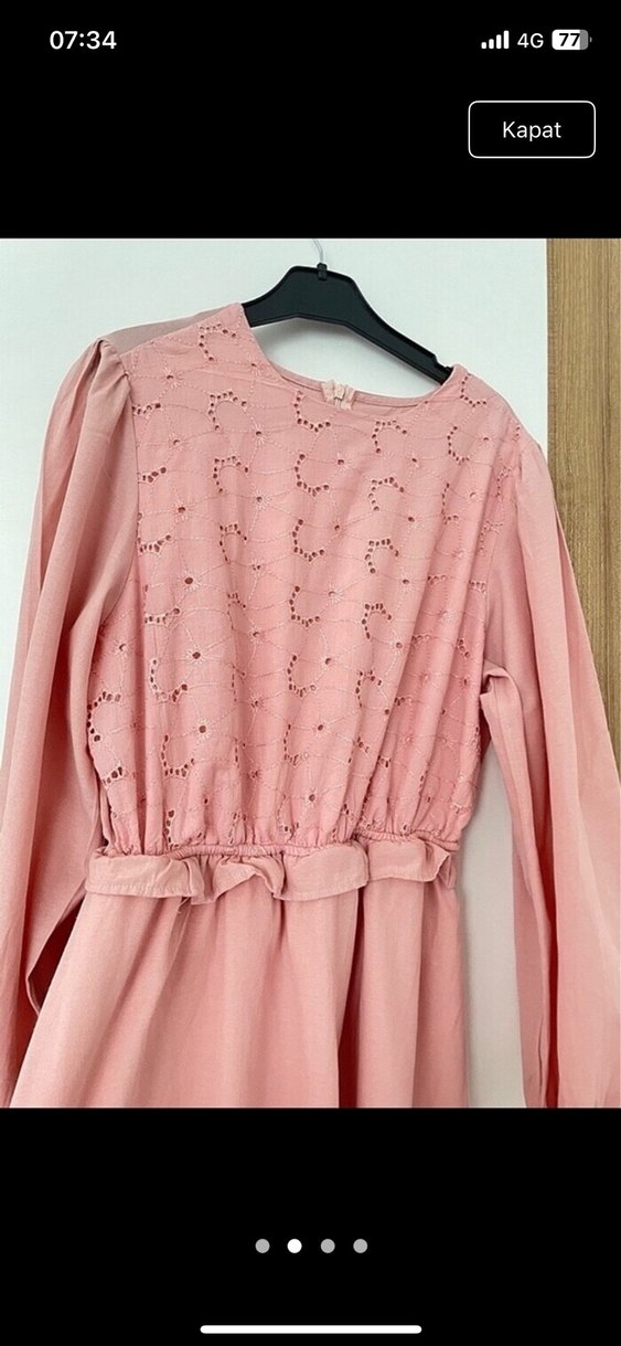 Toz pembe elbise - Görsel 4