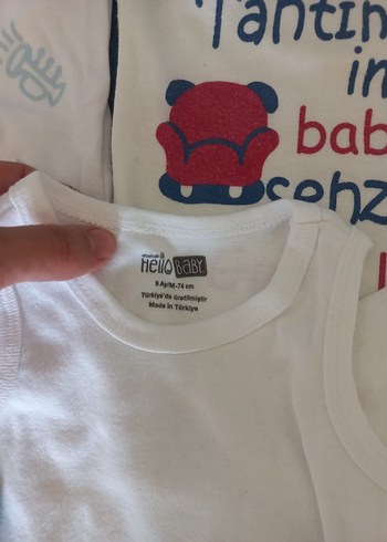 Beyaz Kısa Kollu Bebek Body - Görsel 6