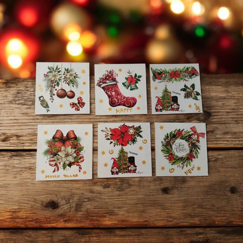 Renkli Yeni Yıl Temalı Dekoratif Kartlar - Görsel 3