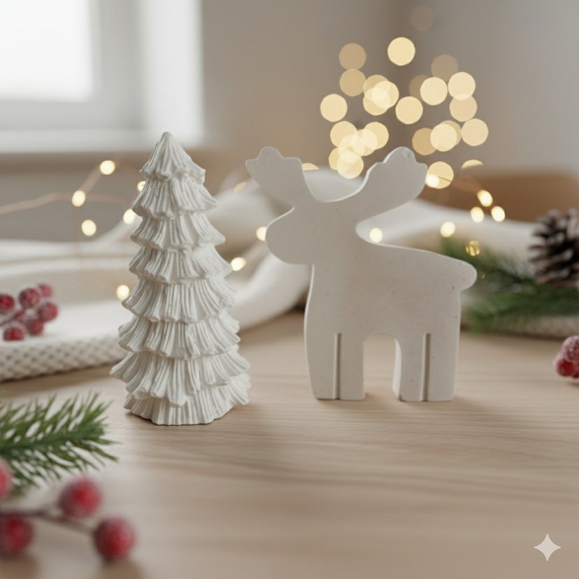 Ham Taş tozu objeler yılbaşı süsü - Görsel 3