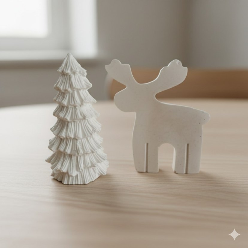 Ham Taş tozu objeler yılbaşı süsü - Görsel 2