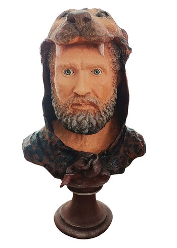 Kahverengi Aslan Kafası Herkül Büstü - Görsel 4