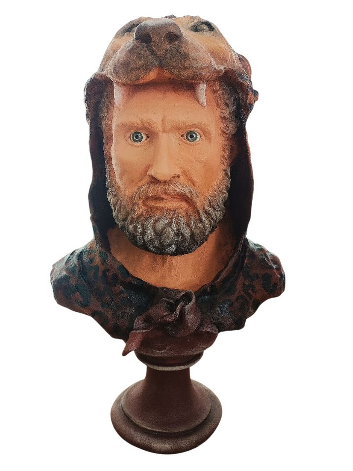 Kahverengi Aslan Kafası Herkül Büstü - Görsel 4