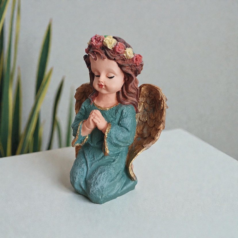 Turkuaz Melek Biblo Pastel Renkli - Görsel 4