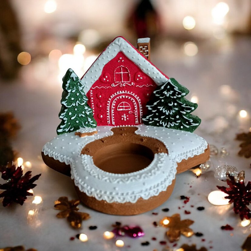 Noel Ev Figürlü Mumluk Tealight - Görsel 3