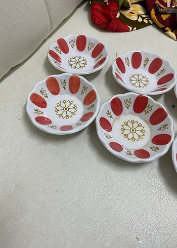 Kırmızı Puantiyeli 7 Parça Tabak Seti - Görsel 2