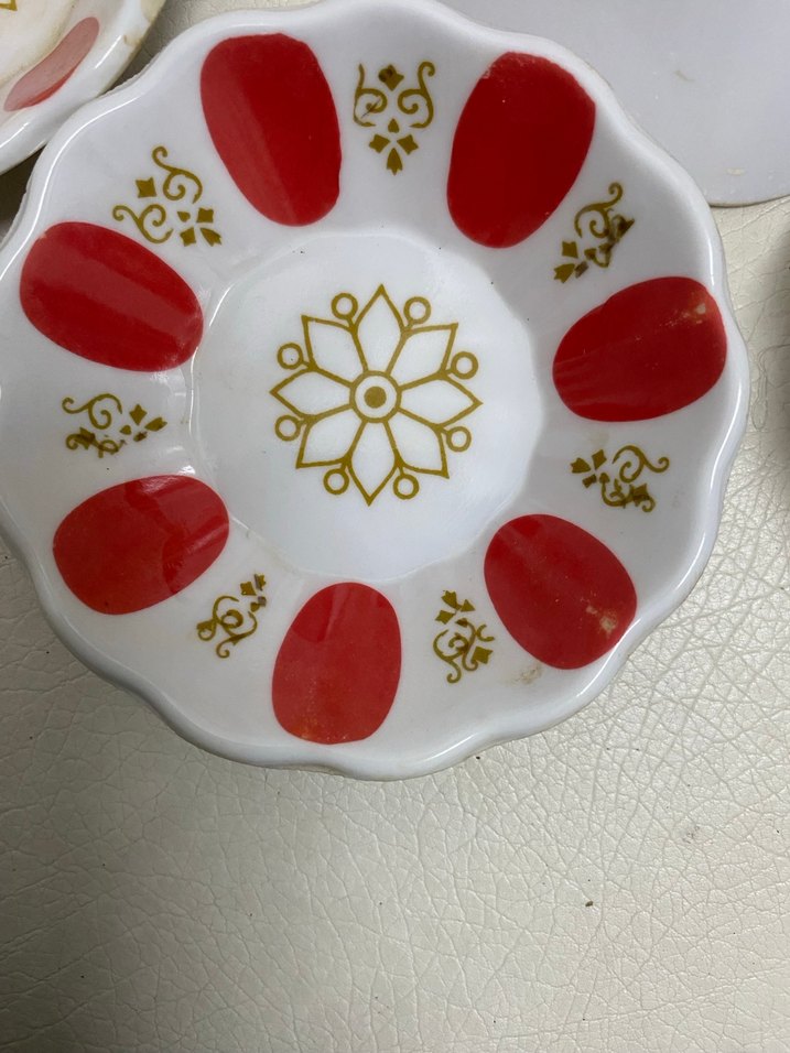 Kırmızı Puantiyeli 7 Parça Tabak Seti - Görsel 4