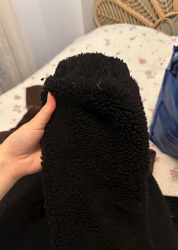 l Beden Siyah Kürklü Kadın Mont